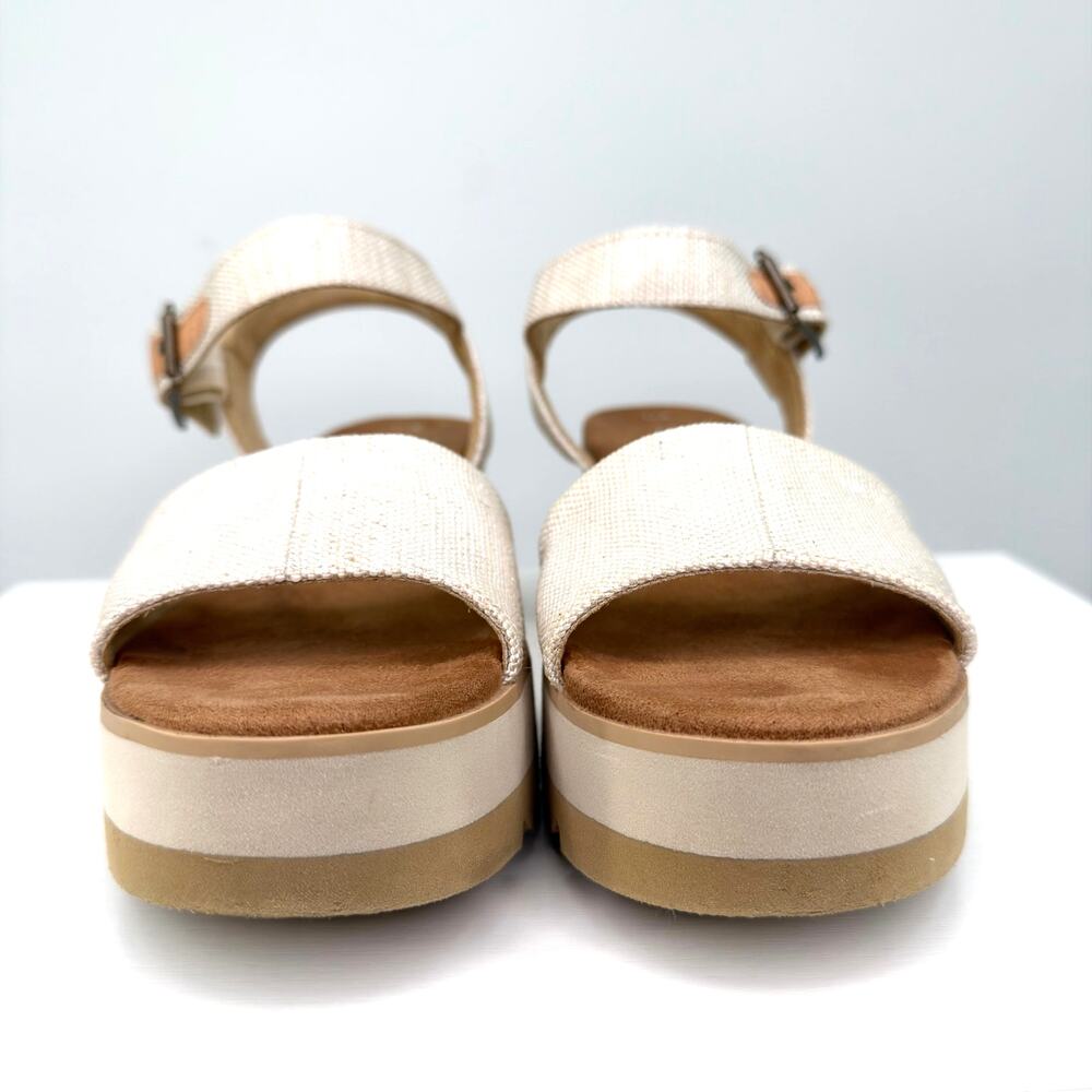 TOMS Women's Diana Platform Wedge Sandal Size 7.5 Natural Canvas Espadrille - Picture 6 of 14